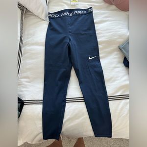 Navy Nike pro training leggings. Size S